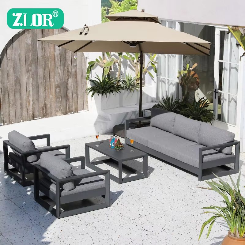 Outdoor Furniture Luxury - 高級アルミ製屋外ソファセット ガーデンソファ 高級カウチ パティオ 高品質家具 メタル