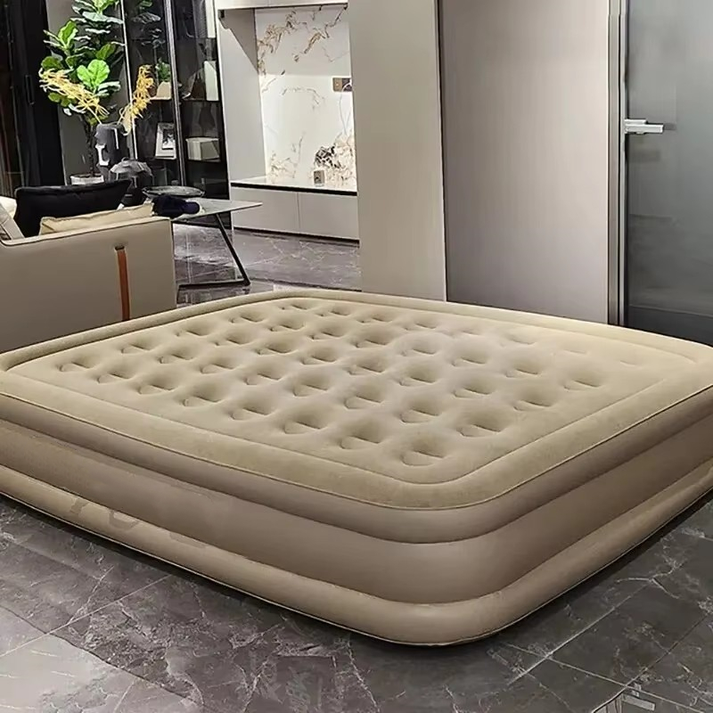 Outdoor Furniture Luxury - インフレータブルPVCスリーピングマットレス,豪華な2人用キャンプマットレス,ポンプ内蔵,厚手