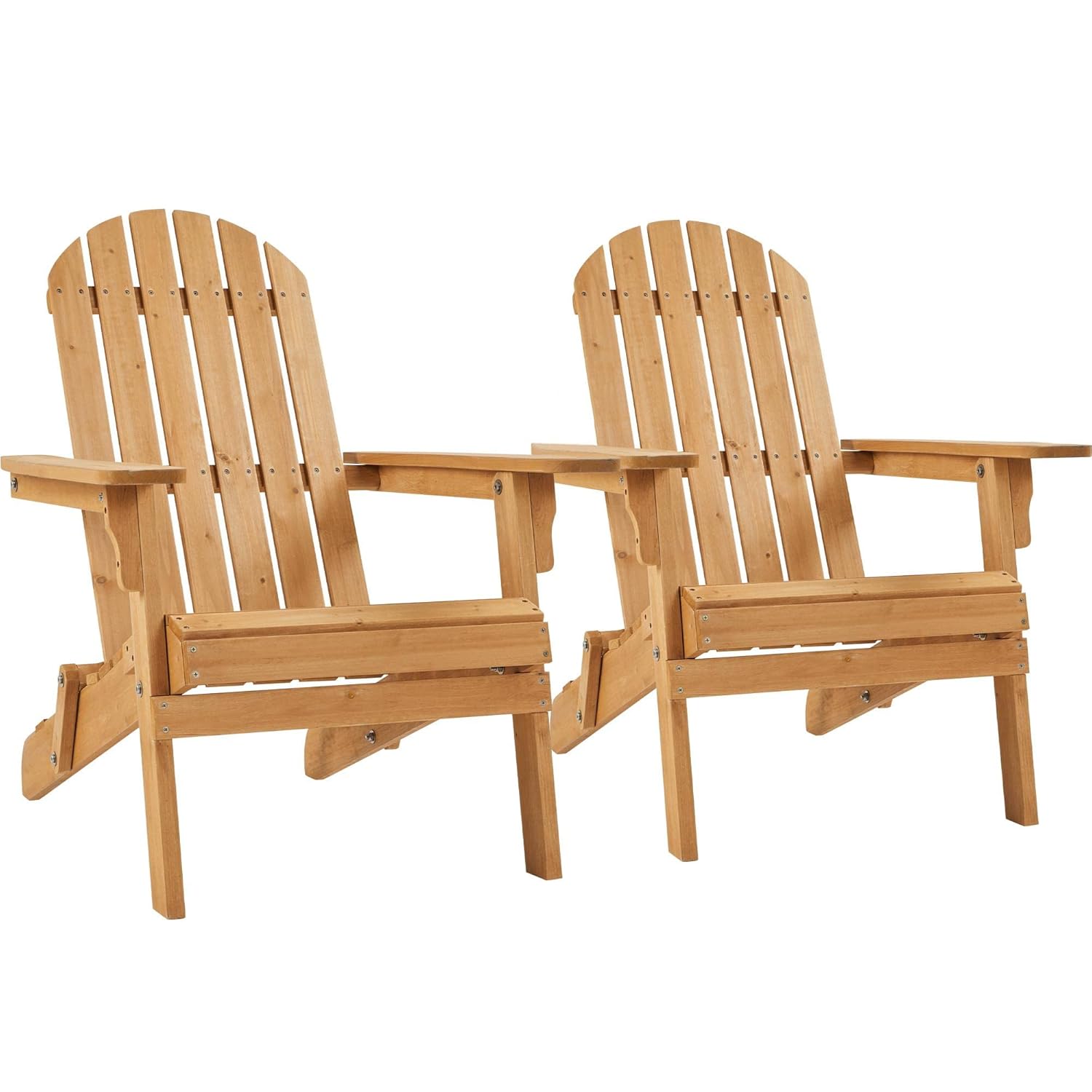 Outdoor Furniture Metal Chairs - 折りたたみ式アディロンダックチェア 2脚セット 屋外用、300ポンド耐荷重の無垢材ガーデンチェア、耐候性、ファイヤーピット用ラウンジチェア、カスタマイズ可能