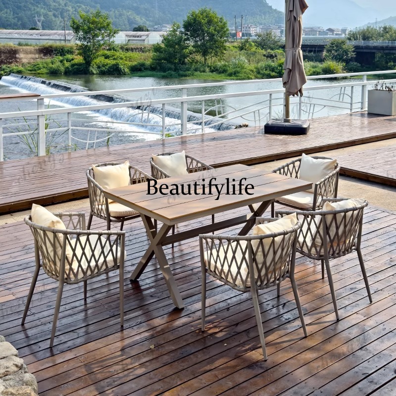 Outdoor Furniture Italian - 防水レトロガーデン家具セットモダンメタルイタリアデザイナーガーデン家具セットポータブルメーブルオグロドヴェ家具