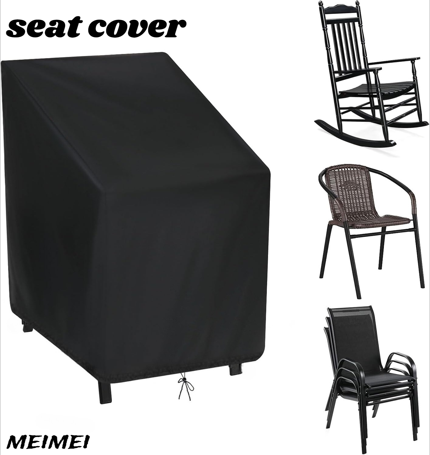 Outdoor Furniture With Storage - 積み重ね椅子ダストカバー収納袋屋外ガーデン家具プロテクター高品質防水防塵椅子オーガナイザー