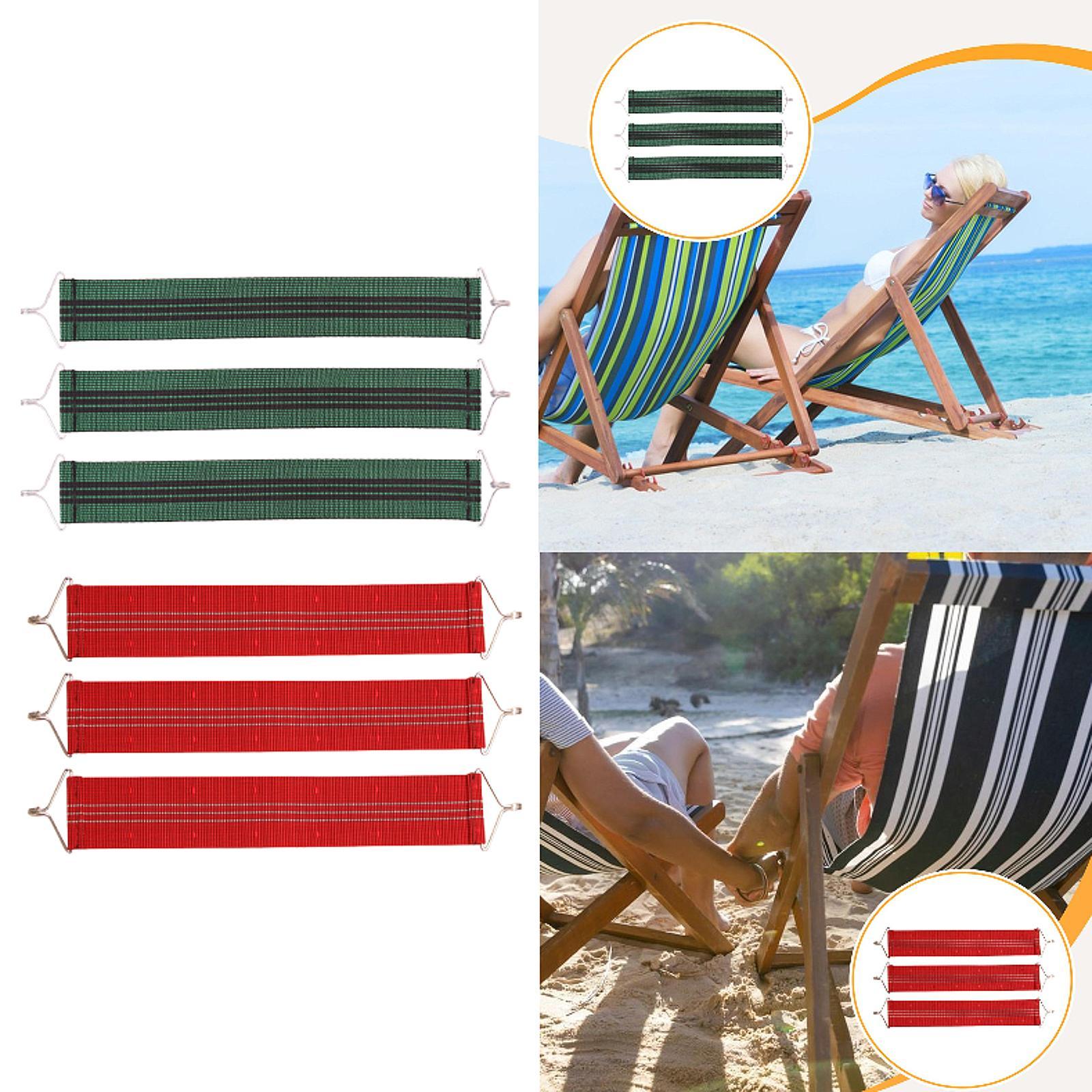 Outdoor Furniture Upholstery - 3個パティオチェア交換用コードリクライニングチェア補強ストラップ、ラウンジャー、布張りビーチチェア、折りたたみ椅子、ハンモック用