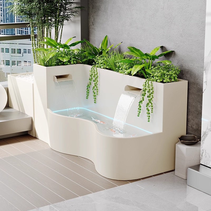 Outdoor Furniture Dining - アルミ合金製モダン耐久性屋外家具流水フラワーボックス水槽養殖スクリーンパーティションリビングルームダイニング