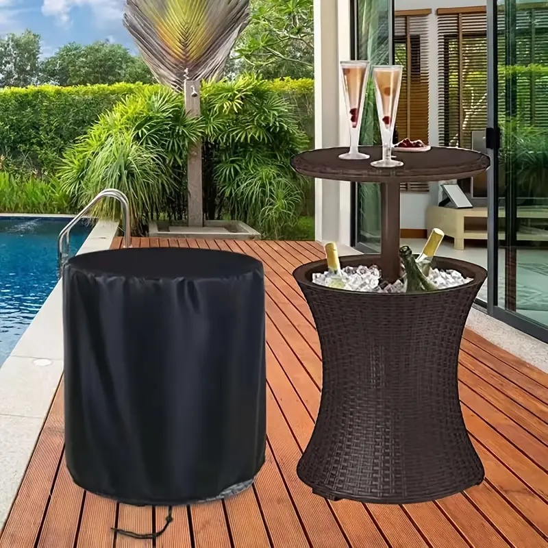 Outdoor Furniture Dining - 屋外織物テーブルカバー、パティオテーブルカバー、屋外テーブルカバー、丸型ダイニングテーブル、クールバー、プールクーラーテーブルに適合