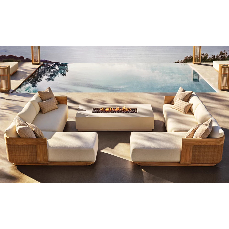 Outdoor Furniture Luxury - 高級ガーデン家具デザイン ラウンジパティオ モジュール式セット モダンコーナーセクショナル屋外チークソファ
