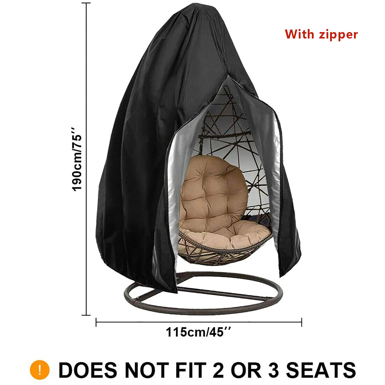 1 ピースハンギングエッグチェアスイングカバー 210D オ - Outdoor Furniture Upholstery のレビューと価格
