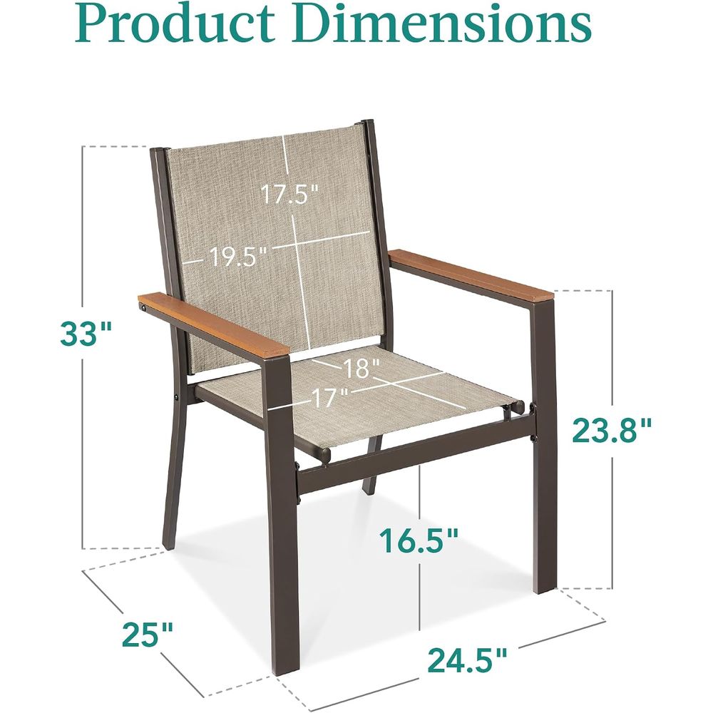 積み重ね可能な屋外テキスタイルチェア、耐候性のあるアームレス - Outdoor Furniture Metal Chairs のレビューと価格