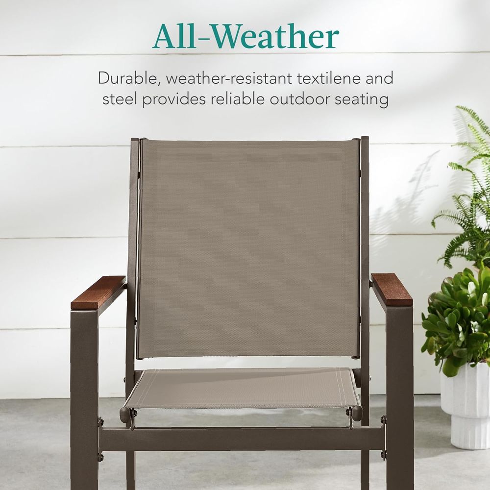 積み重ね可能な屋外テキスタイルチェア、耐候性のあるアームレス - Outdoor Furniture Metal Chairs のレビューと価格