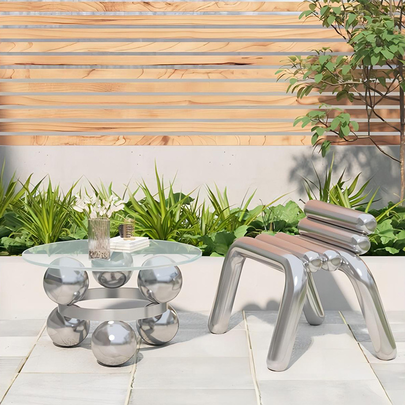 ステンレス鋼の椅子、軽くて豪華な、創造的でシンプルなスツール - Outdoor Furniture Luxury のレビューと価格
