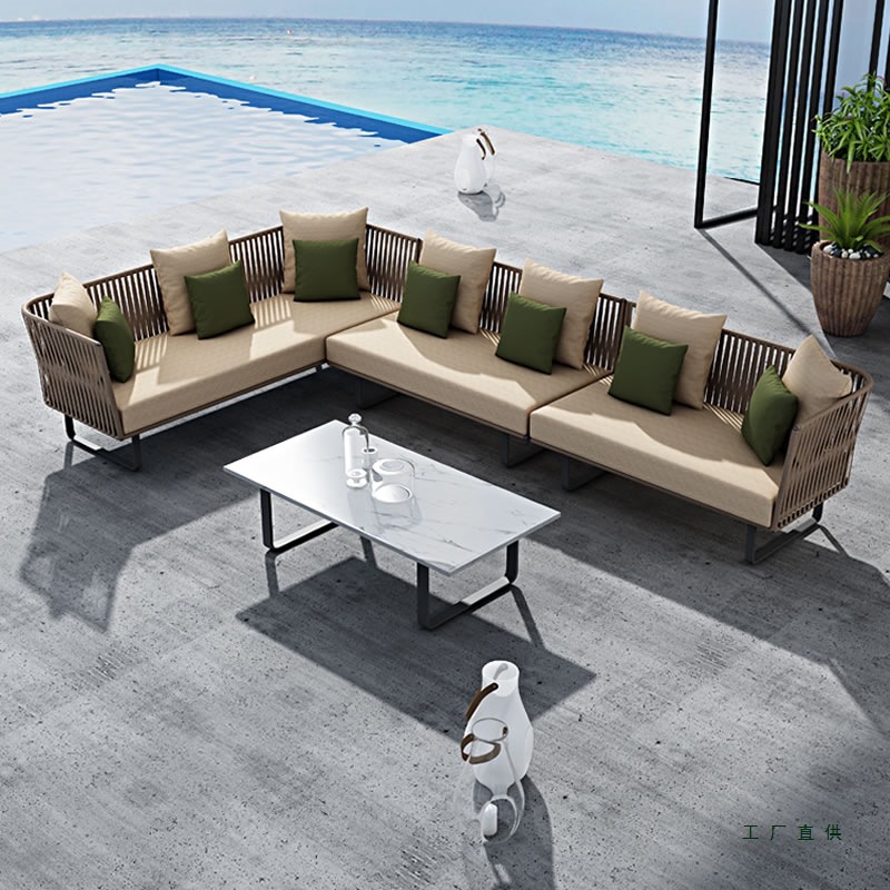屋外ラタンソファセット 防水 3人掛け 椅子とコーヒーテーブ - Outdoor Furniture Metal Chairs のレビューと価格