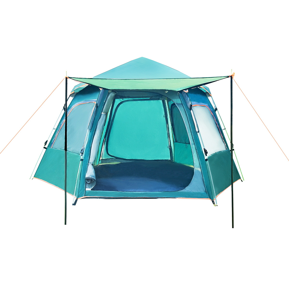 プレミアム六角形シングルレイヤーテント工場価格安全安定4シー - Outdoor Furniture Cost のレビューと価格