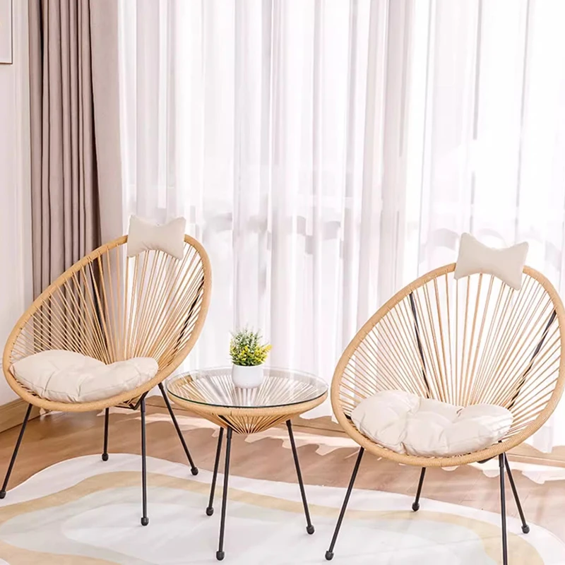 レトロ籐ガーデン家具セット防水裏庭デザイナーイタリアガーデン - Outdoor Furniture Italian のレビューと価格