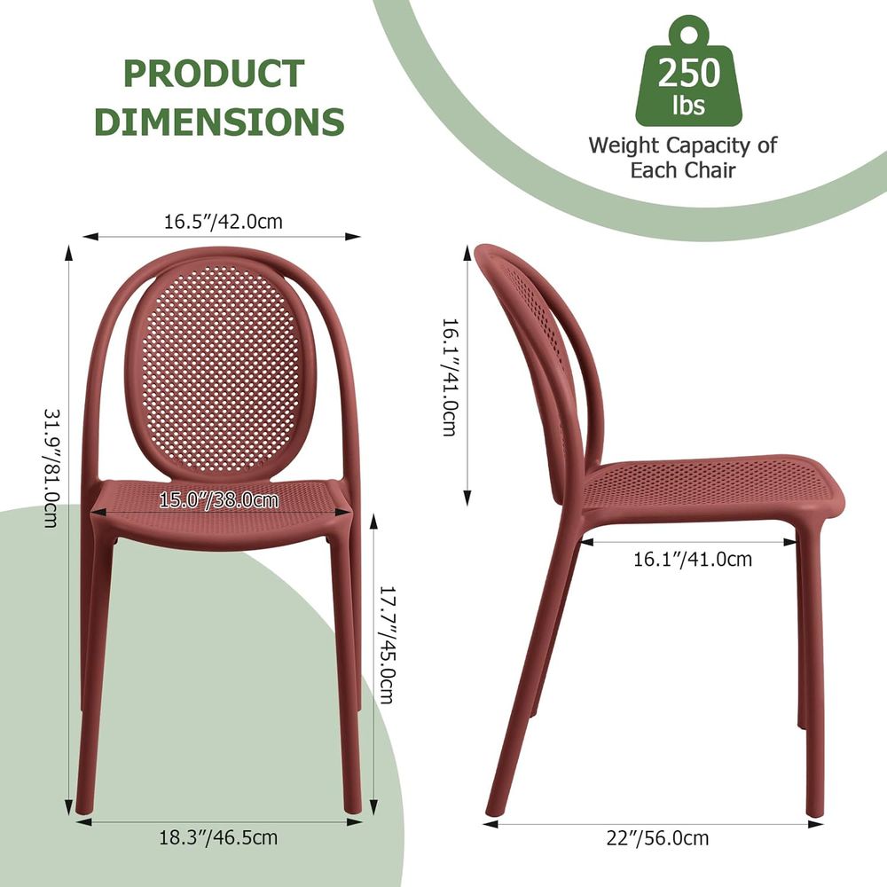 耐候性のある積み重ね可能なダイニングチェア6脚セット（屋内/ - Outdoor Furniture Metal Chairs のレビューと価格