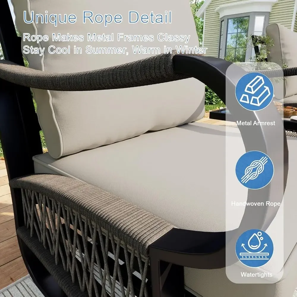 4ピースメタル製屋外パティオ家具セット（コーヒーテーブル付き - Outdoor Furniture Metal Chairs のレビューと価格