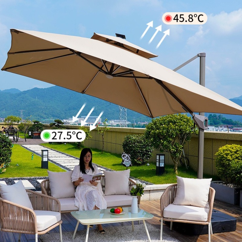 ソーラー充電式厚フレーム屋外シェードキャノピー、カフェや屋台 - Outdoor Furniture Vendors のレビューと価格