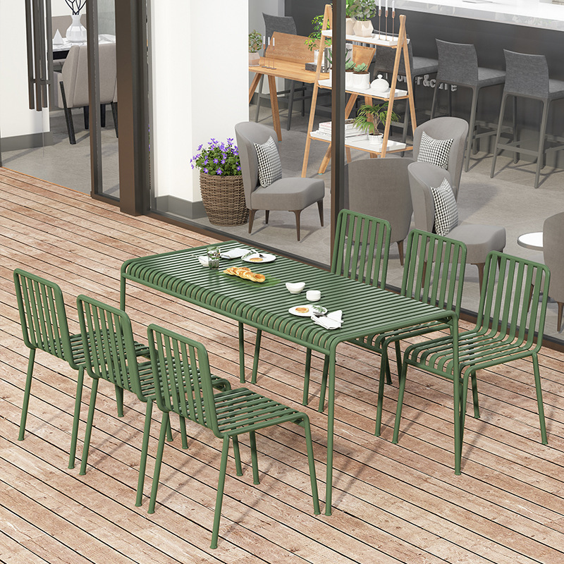 ガーデンパティオダイニング用のホットセール屋外金属テーブルと - Outdoor Furniture Cost のレビューと価格
