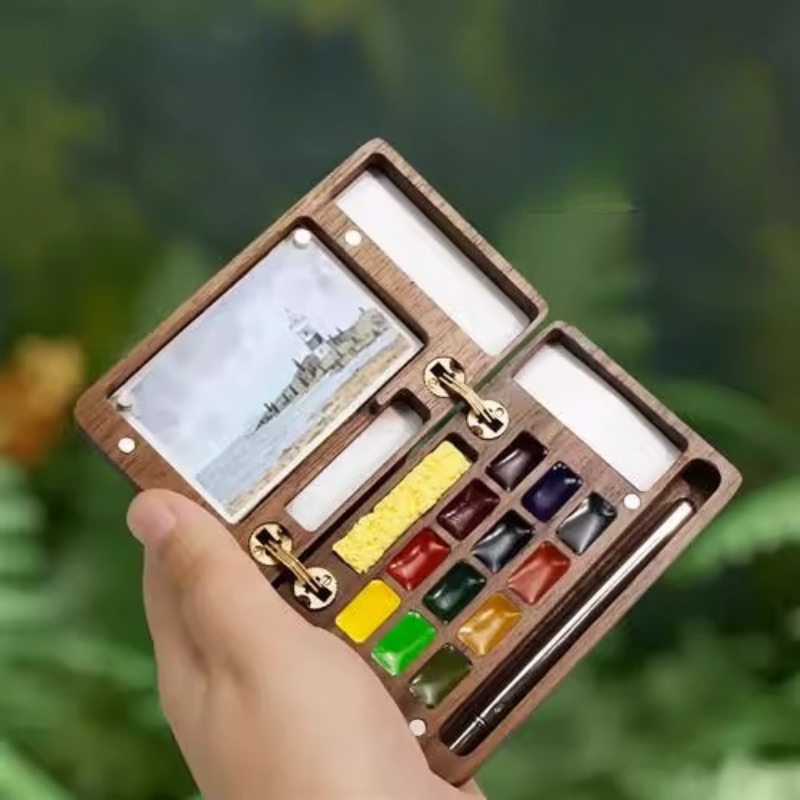 ポータブル旅行水彩油絵木製ペイントボックス美術学生屋外スケッ - Outdoor Furniture Paint のレビューと価格